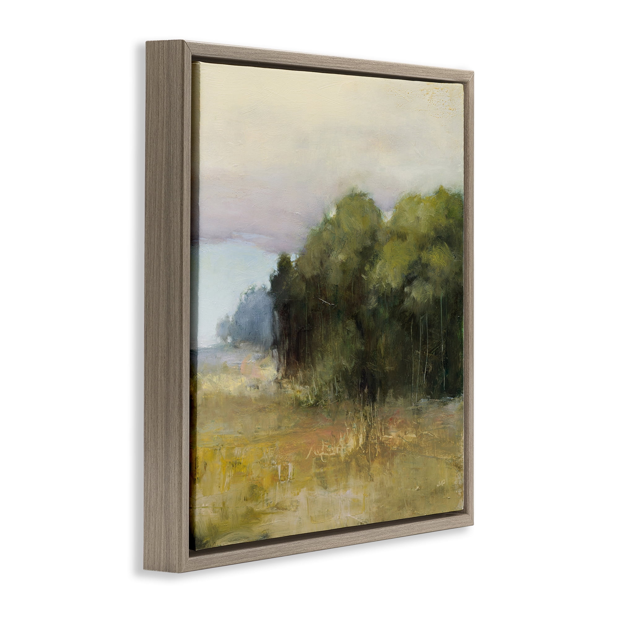 Stupell Industries Edge Of Forest Landscape Landscape & Nature Painting Brown Floater Framed Canvas Art Print Wall Art, 25 x 25