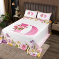 thumbnail image 2 of Erosebridal Letter Initial Coverlet Set King,Monogrammed Personalized Bedding Set,Flower Decor,Ultra Soft,3 Pieces, 2 of 5