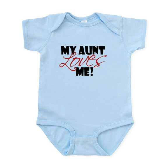 CafePress - My Aunt Loves Me Infant Bodysuit - Baby Light Bodysuit, Size Newborn - 24 Months