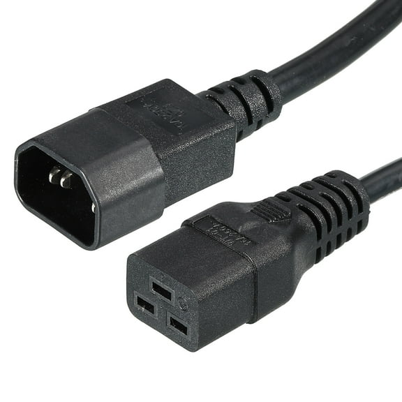 Uxcell AC Power Cord 3 Prong C14 Male to C19 Female 1.64Ft 250V 10A 16A PDU Extension Cable