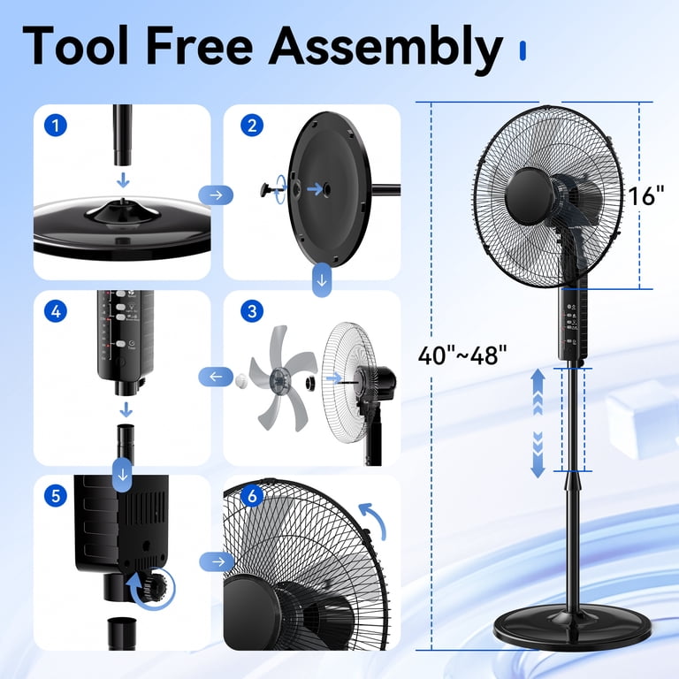 Goosiay 16" Pedestal Fan with Remote, 10-Hour Timer photo 7