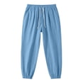 thumbnail image 4 of CONZONE Mens Linen Pants Tapered Leg Elastic Waist Drawstring Joggers For Men Relaxed Fit Casual Summer Trousers With Pockets, 4 of 5