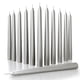 thumbnail image 1 of Juego de 12 velas CANDWAX en forma de cono plateado, 20 cm, sin goteo, 1 of 7