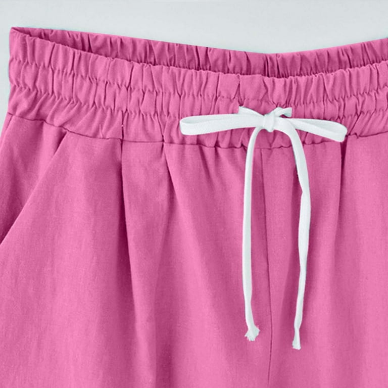jovati Elastic Waist Pants for Women Fashion Women Summer Casual