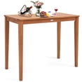 thumbnail image 1 of Costway Outdoor Bar Table 48" Eucalyptus Wood Bar Height Slatted Tabletop Patio Dining, 1 of 9