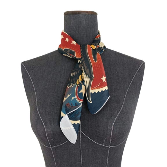 Square Scarf 24x24 Inch Vintage Western Eagle Emblem Silky Satin Sun Protection Neck Scarf for Women Multi-Purpose Head Wrap Bandana for Hair Bag Decoration