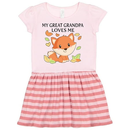 

Inktastic My Great Grandpa Loves Me- little fox Gift Toddler Girl Dress