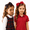 PL 37 & Red, variant on Girls Plaid and Red Grosgrain Bow Headband Set, Handmade Hair Accessories, Ages 2-10 Pack 2