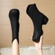 thumbnail image 2 of NECHOLOGY Botas Mujer Zapatos Botines para mujer Moda mujer cuero artificial Color sólido otoño suela gruesa tacones cuadrados cremallera botines cortos zapatos de punta redonda (Black, 6.5), 2 of 5