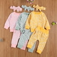 thumbnail image 4 of Douhoow 2Pcs Baby Daisy Flower Printed Suit Long Sleeve Pullover Top Long Pants, 4 of 7
