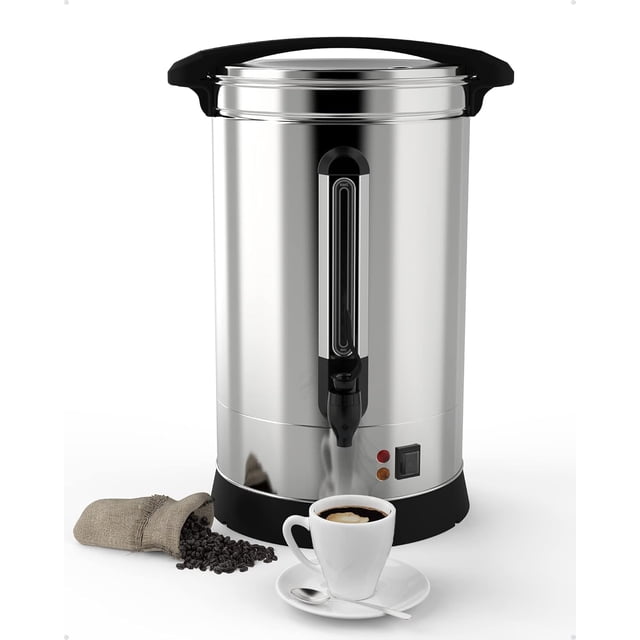 GarveeHome 120 Cups Coffee Urn,18L/4.8 Gallon Commerical Coffee Maker for Buffet Catering Wedding Gathering,Large Capacity Hot Coffee Dispenser,Stainless Steel Hot Water Urn
