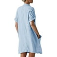 thumbnail image 3 of utcoco Womens Cotton Linen Button Down Shirt Dress, 3 of 4
