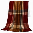 thumbnail image 2 of Autumn Plaid, Festive Holiday Scene, Warm Flannel Blanket for Ranch House and Living Room with Detailed Artwork, Art Lovers Thanksgiving Gift, Festive Home Decor, 2 of 9