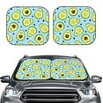 thumbnail image 2 of Xecao Avocado and Hearts for Foldable Car Sun Shades (2-Pack) offer sun protection with an easy-fold design for convenient windshield shading., 2 of 7