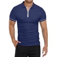 thumbnail image 4 of HAOMEILI Men's Zipper Polo Shirt Casual Knit Short/Long Sleeve Polo T Shirt Classic Fit Shirts, 4 of 7