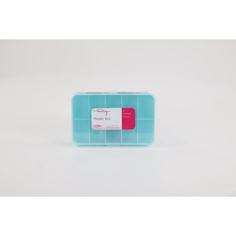 Everything Mary 10 Compartment Plastic Bead Storage Box, Teal