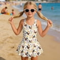 thumbnail image 3 of Uourmeti Watercolor Rooster & Wildflower Print Girls Skirted One Piece Swimsuit Quick Dry Soft Stretchy Swim Dress for Beach & Pool, 3 of 8