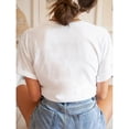 thumbnail image 3 of T-Shirt à Imprimé Géométrique d'Inspiration Vintage pour Femmes - Col Rond Décontracté, Manches Courtes, Polyester Respirant, Lavable en Machine - Parfait pour l'Été, 3 of 7