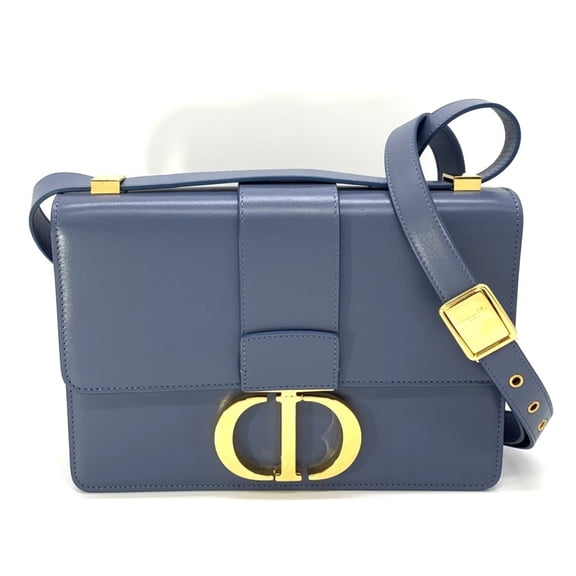 Pre-Owned Christian Dior Dior Christian 30 Montaigne Shoulder Bag Blue Leather Women's (Good)