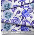 thumbnail image 3 of Soimoi Polyester Crepe Fabric Leaves & Rose Flower Print Sewing Fabric Yard 42 Inch Wide, 3 of 3