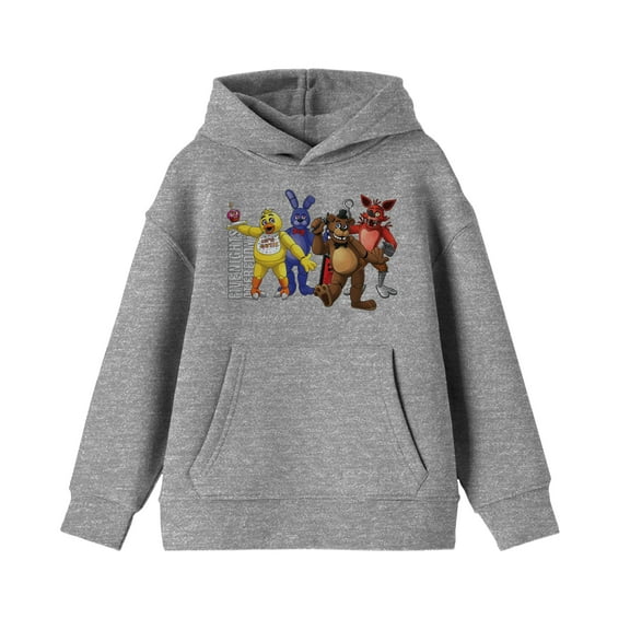 Five Nights At Freddy's Freddy And Friends Boy's Heather Grey Sweatshirt-M