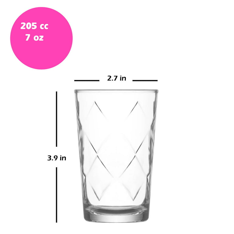 LAV Mevsim Water Glass Set of 6, Drinking Glasses, Textured Glassware Set,  6 Pcs, 7 Oz (205 cc) 