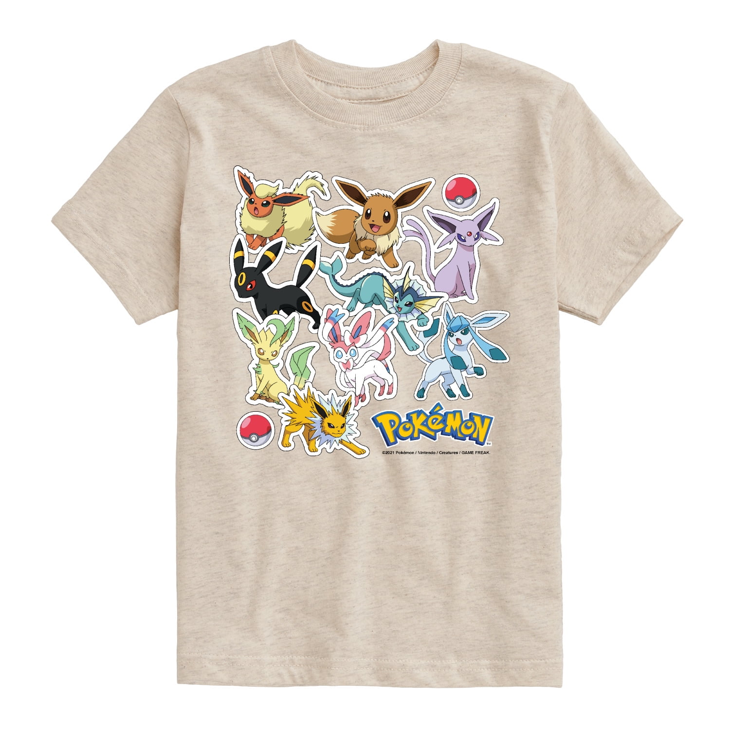 Pokemon - Eevee Evolution Stickers - Youth Short Sleeve Graphic T-Shirt