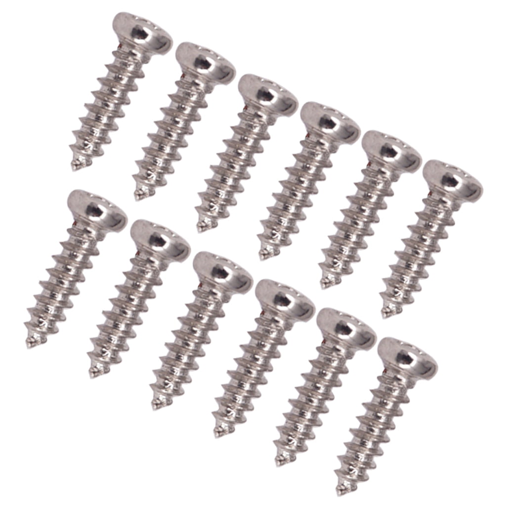 Dilwe 50pcs Screws for Guitar,Chrome Mounting Screws for Guitar Machine Heads Tuning Pegs Tuners 