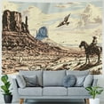 thumbnail image 4 of Nawypu YEAHSPACE Western Tapestry Cowboy Tapestry for Bedroom Aesthetic Wall Hanging Wall American Cowboy Riding Horse in Wild West eagle, 4 of 6
