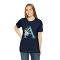 thumbnail image 5 of Letter A Watercolor Flowers Unisex Jersey Short Sleeve Tee, 5 of 12