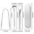 thumbnail image 2 of Stainless Steel Metal Tongue Scraper Cleaner, Rust Metal Dental Scraper with Handy Carrying Store Case(3pcs Sliver), 2 of 7