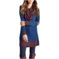 thumbnail image 1 of Moda mujer Casual apenado Patchword bufanda cuello blusa manga larga Tops Fridja  FKASFK3502, 1 of 9
