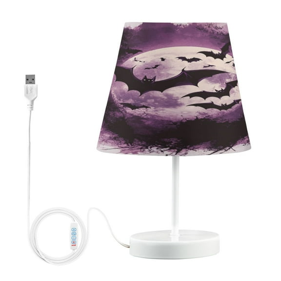 BZSMCE Table Lamp Creative Bats Flying The Moon Simple Pattern Night Light