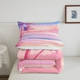 thumbnail image 4 of Erosebridal Ocean Beach Comforter Set Twin Size, Coastal Nature Bedding Set Teens, Palm Tree Tropical Botanical Quilt Sea Wave Duvet Set Hawaii Beach Bedroom Decor, Pink, 4 of 6