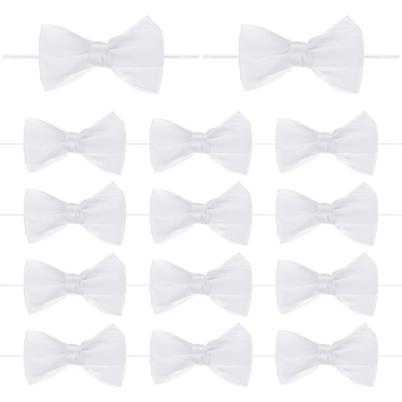 Uxcell 36-Pack Satin Ribbon Twist Tie Bows, 3x3.6 Inch Bow Twist Ties for Craft DIY/Baked Goods [White]