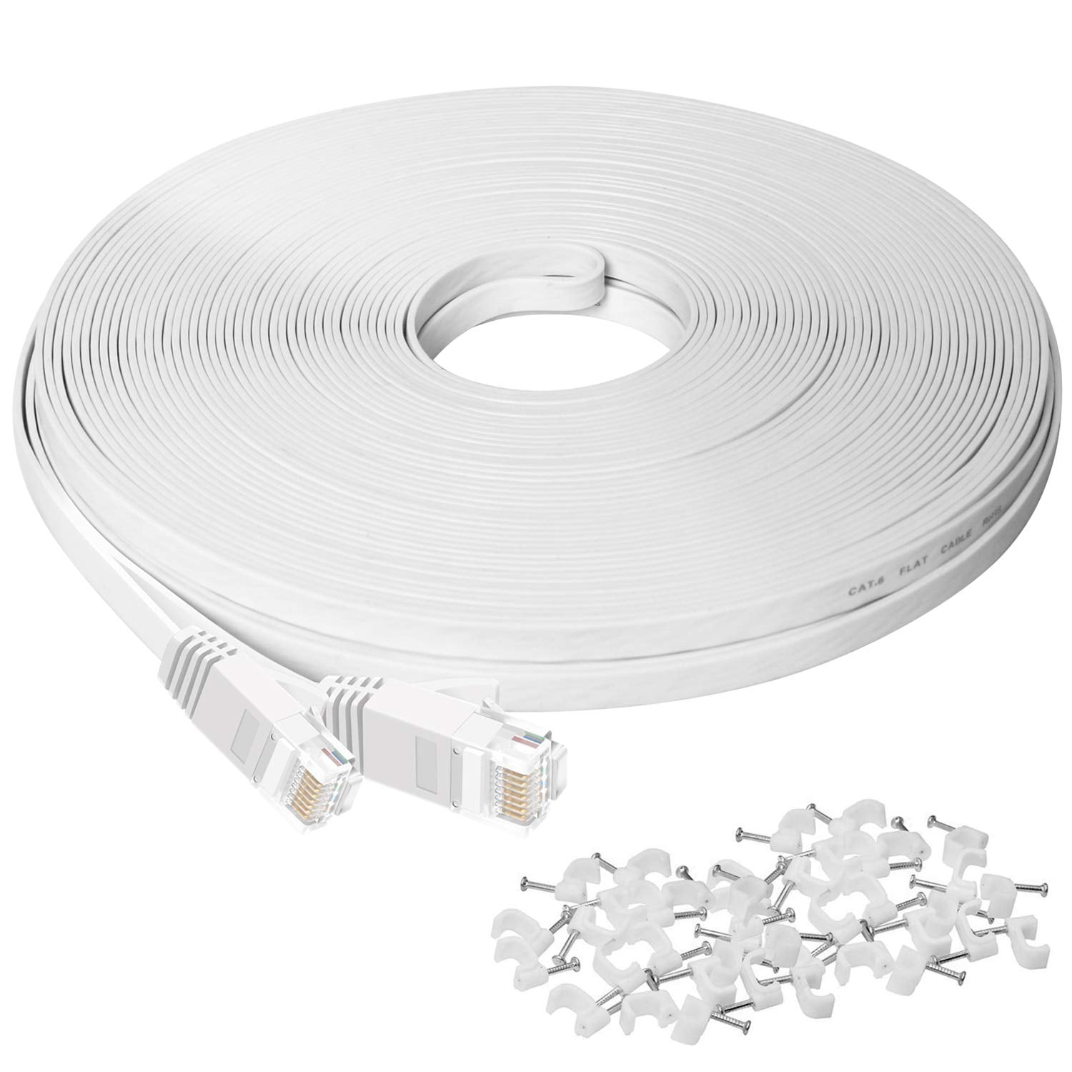 Cable 100 ft, Cat6 Flat Cable,Extra Long LAN Network