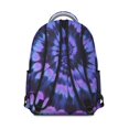 thumbnail image 3 of Purple and Black Tie Dye Pattern Backpack for School, Cute School Bag with Adjustable Shoulder Straps and Padded Back, 15.3"x11"x7.1", 3 of 5