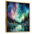 thumbnail image 2 of Designart "Dancing Lights of the Aurora Borealis II" Floral Floater Framed Canvas Print, 2 of 7