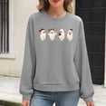 thumbnail image 4 of Neewe Christmas Women's Fall Oversized Sweatshirt Casual Waffle Knit Long Sleeve Crewneck Split Pullover Tunic Tops, 4 of 6