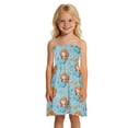 thumbnail image 3 of TTYFWHD Toddler Girls Spaghetti Strap Sundress, 100% Polyester Summer Casual Dress with Elastic Smocked Top, Soft Breathable Beach Dress for Girls 2T-8T Little Mermaids and Seashells, 3 of 8