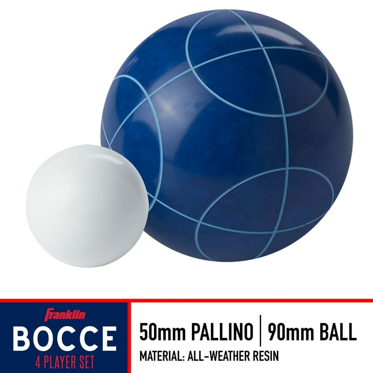 Bocce Deluxe Ball Set - 8 Lightweight Resin 90mm Balls & Carrying Case -  Classic Indoor & Outdoor Lawn Games - Sports Equipment for Beach, Backyard,  