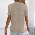 thumbnail image 5 of Womens Short Sleeve Button Down Sweater Cardigan Shirts Ribbed Slim Fit Cardigan Blouses Dressy Casual Spring Summer Wear, 5 of 5