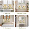 thumbnail image 6 of Yellow Floral Botanical Tier Curtains, Farmhouse Watercolor Flower Light Filtering Kitchen Curtains, 2Pcs Rod Pocket Half Window Treatments Panels for Sink Cafe Cabinet Camper 27.5x36 Inches, 6 of 9