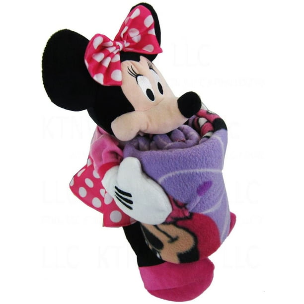 Disney Minnie Mouse Fleece Throw Blanket and Stuffed Character Plush