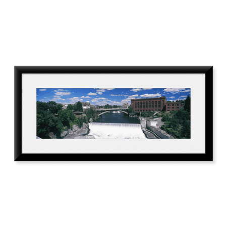 Framed Art Print, Monroe Street Bridge across Spokane River by Panoramic Images, 25-7/8" x 9-7/8"