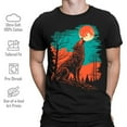 thumbnail image 2 of GOSMITH Harvest Moon Wolf Shirt Men's Graphic Tee black, 2 of 5