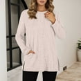 thumbnail image 2 of Women's Sweaters Fall Clothes A Loose Round Neck Pocket Pocket With A Slit Top for Women From Europe And America, 2 of 4