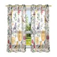 thumbnail image 6 of Yayeee Window Curtains Set of 2 for Living Room Light Filtering 63"x42", Birds and Teapots, 6 of 7
