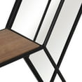 thumbnail image 4 of 20" Hexagon Mirror Wall Shelf Contemporary Metal and Wood Rustic Mounted Wall Shelf for Home or Office - 22" x 6" x 20", 4 of 7