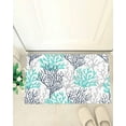 thumbnail image 4 of Shag Bath Rugs Coastal Coral Summer Ocean Nautical Plush Soft Fluffy Doormat Floor Carpet,Non-Slip Living Room Bedroom Kitchen Entryway Door Mats Navy Blue Gray Teal, 4 of 6